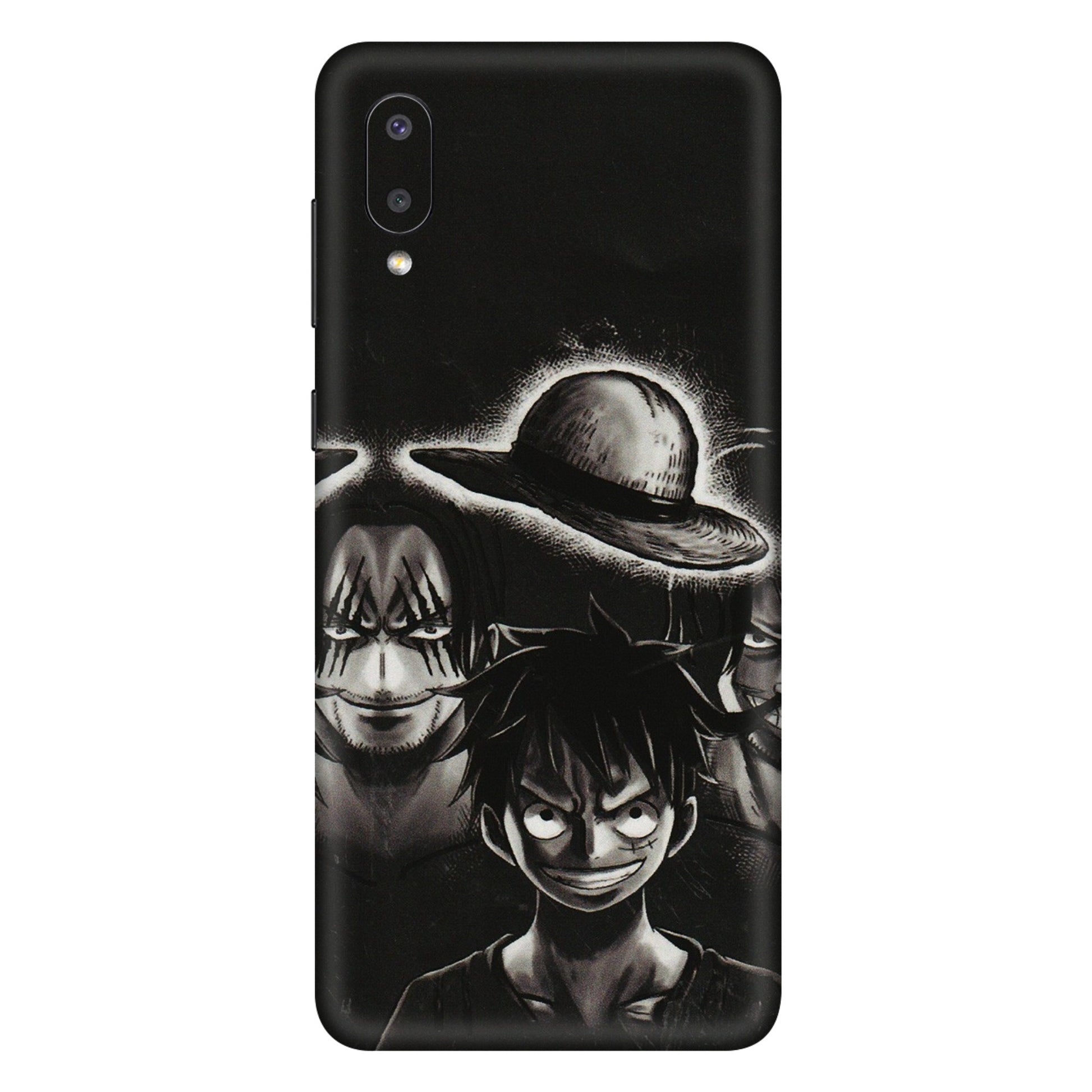 Samsung M/F/Note/Flip and C Phone Skins (All Models) - Black Luffy Hat - 3D Embossed Finish (L-57) Samsung Galaxy M02
