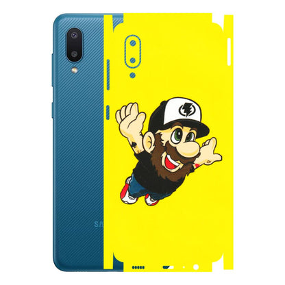 Samsung M/F/Note/Flip and C Phone Skins (All Models) - Flying Beardo - 3D Embossed Finish (L-60) Samsung Galaxy M02
