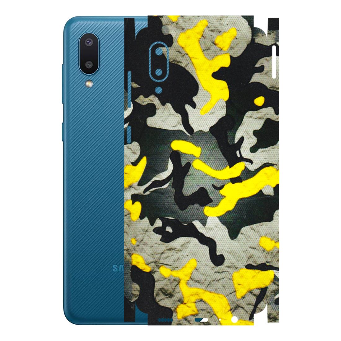 Samsung M/F/Note/Flip and C Phone Skins (All Models) - Yellow Camouflage - 3D Embossed Finish (L-61) Samsung Galaxy M02