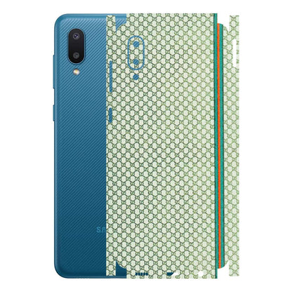 Samsung M/F/Note/Flip and C Phone Skins (All Models) - Gucci Fabric Pattern - 3D Embossed Finish (L-73) Samsung Galaxy M02