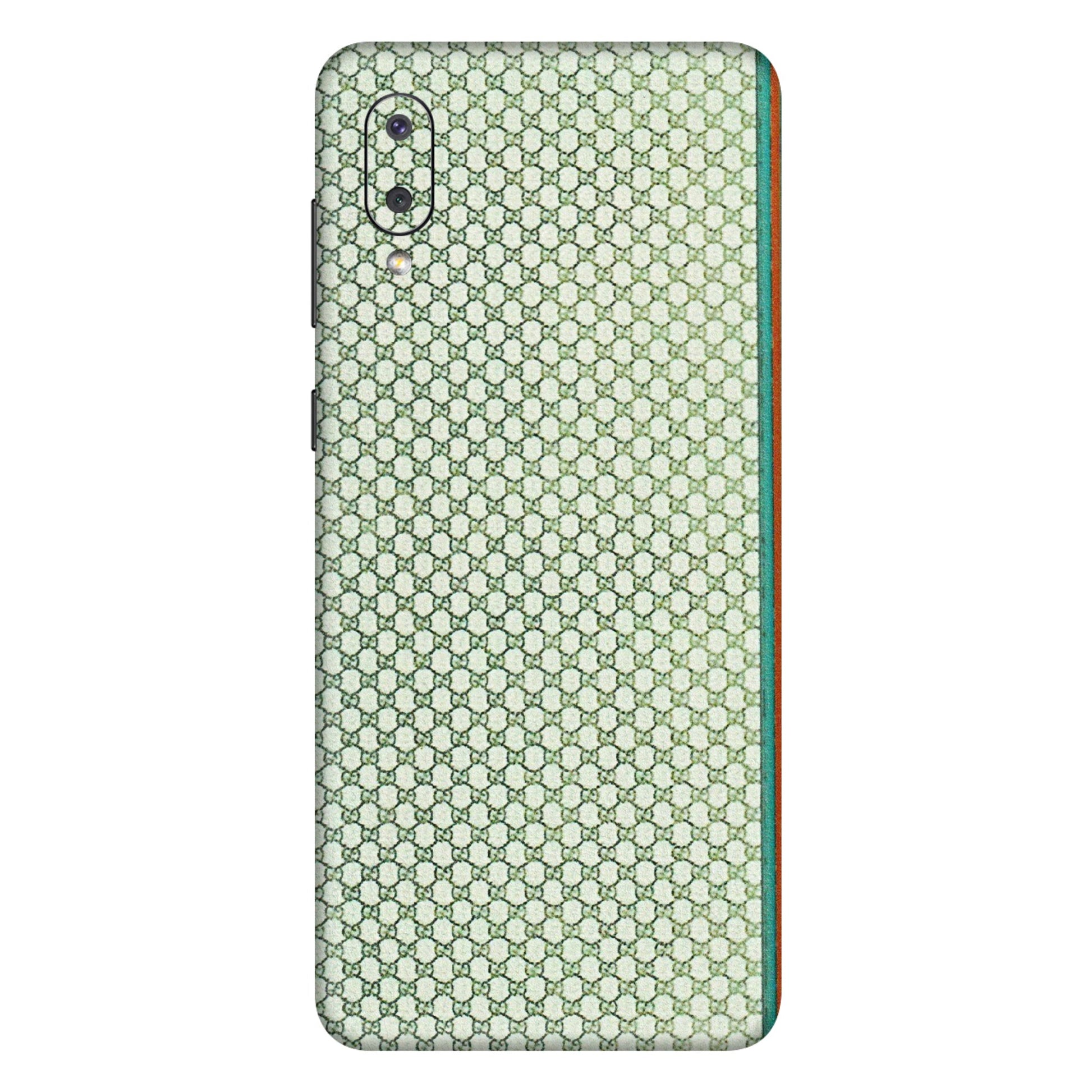 Samsung M/F/Note/Flip and C Phone Skins (All Models) - Gucci Fabric Pattern - 3D Embossed Finish (L-73) Samsung Galaxy M02