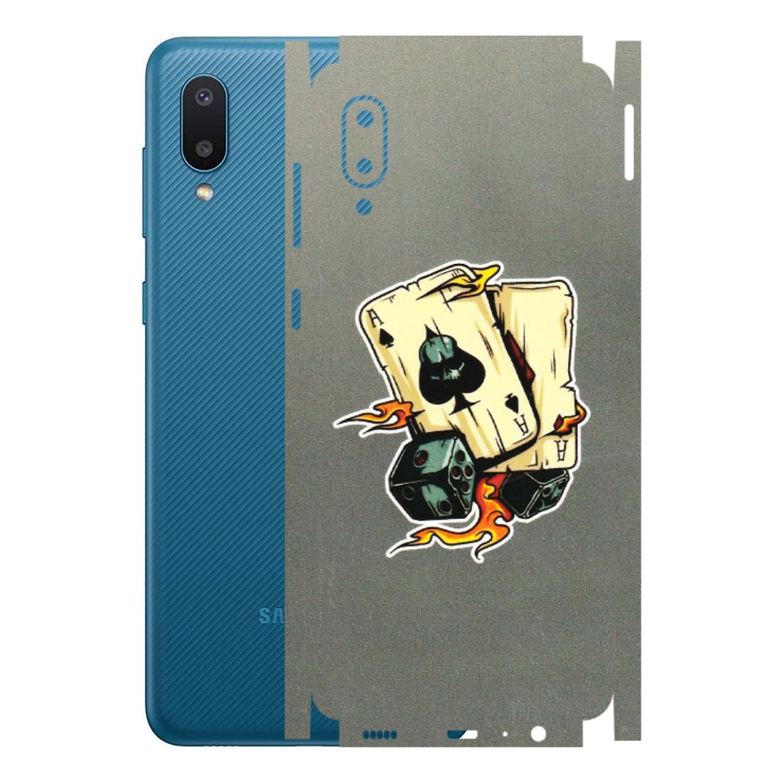 Samsung M/F/Note/Flip and C Phone Skins (All Models) - Grey Cards Of Ace - 3D Embossed Finish (L-77) Samsung Galaxy M02