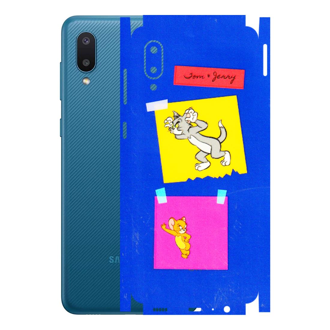 Samsung M/F/Note/Flip and C Phone Skins (All Models) - Tom N Jerry Sticky Notes - 3D Embossed Finish (L-88) Samsung Galaxy M02