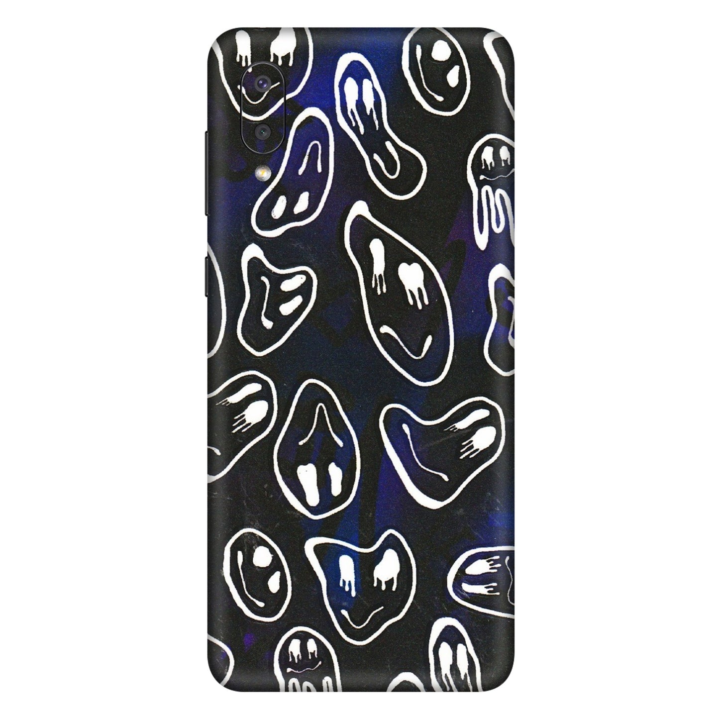 Samsung M/F/Note/Flip and C Phone Skins (All Models) - Distorted Smileys - 3D Embossed Finish (L-92) Samsung Galaxy M02