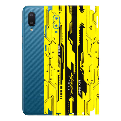Samsung M/F/Note/Flip and C Phone Skins (All Models) - Yellow Cyberpunk - 3D Embossed Finish (L-93) Samsung Galaxy M02