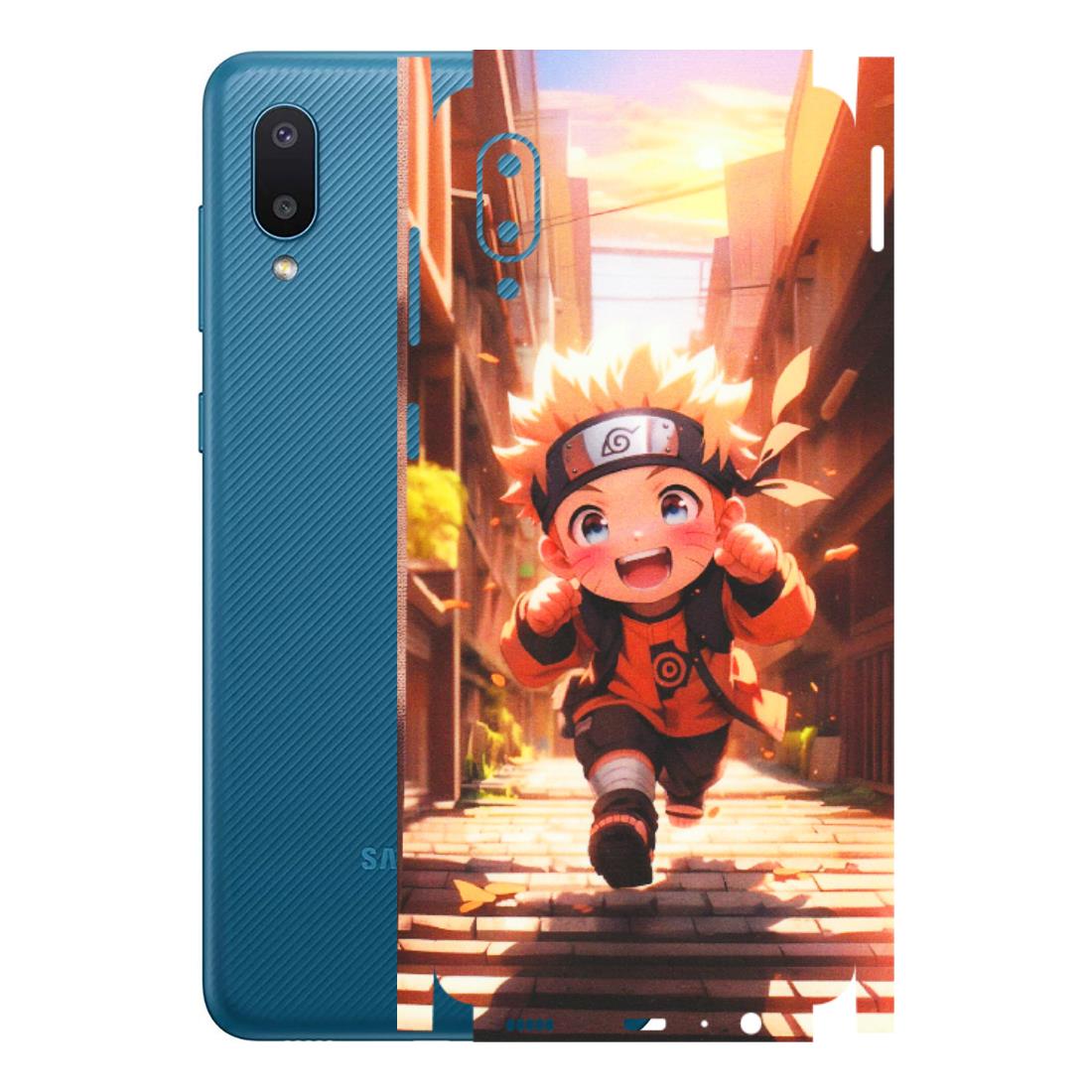 Samsung M/F/Note/Flip and C Phone Skins (All Models) - Naruto Cute Toon Running - Matte Finish (M-04) Samsung Galaxy M02
