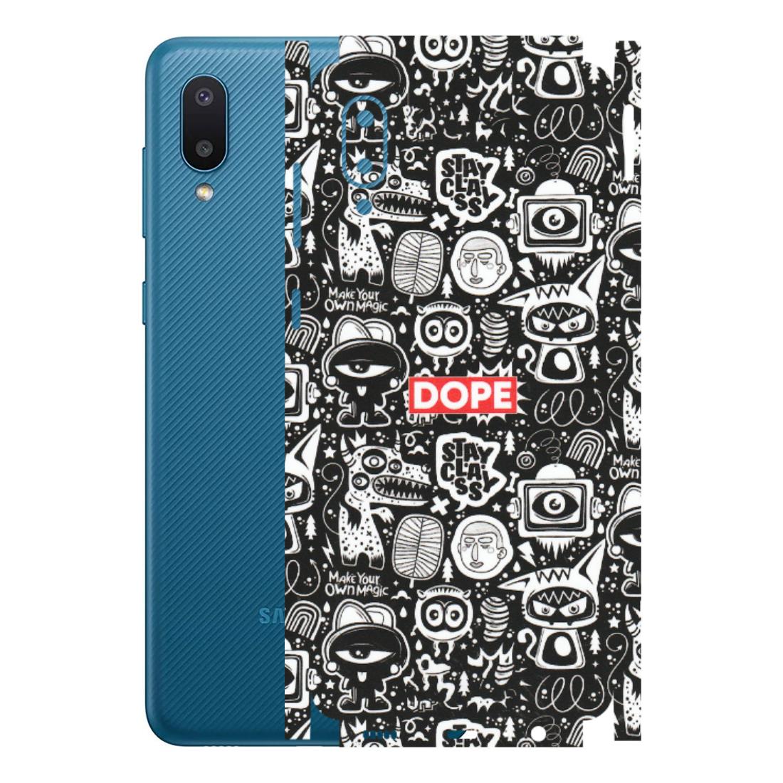 Samsung M/F/Note/Flip and C Phone Skins (All Models) - Dope Stay Classy Black Doodles - Matte Finish (M-126) Samsung Galaxy M02
