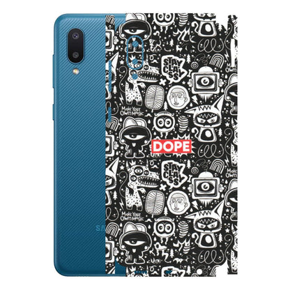 Samsung M/F/Note/Flip and C Phone Skins (All Models) - Dope Stay Classy Black Doodles - Matte Finish (M-126) Samsung Galaxy M02