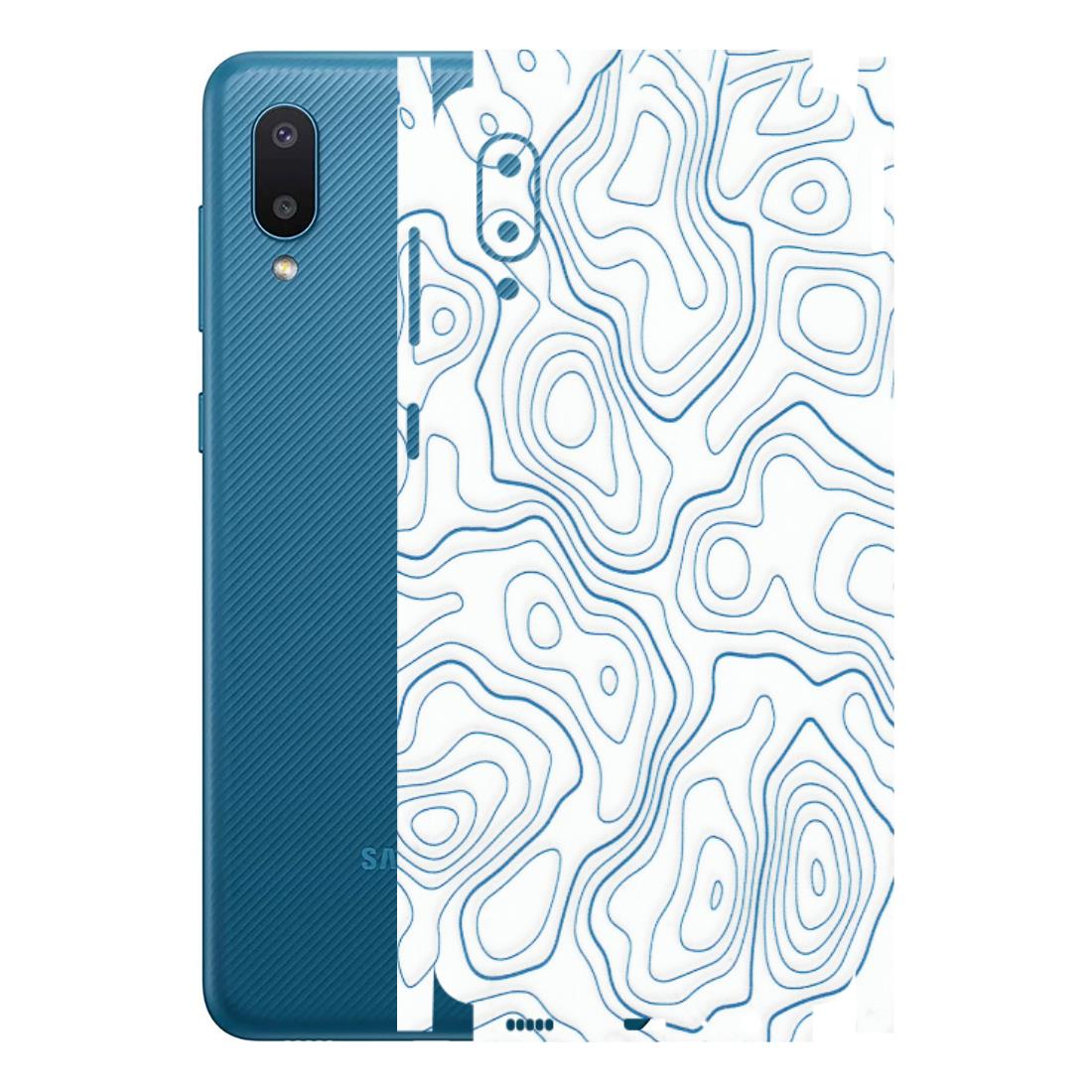 Samsung M/F/Note/Flip and C Phone Skins (All Models) - Blue And White Swirls - Matte Finish (M-139) Samsung Galaxy M02