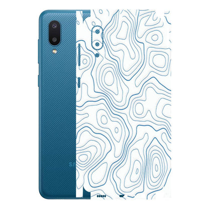 Samsung M/F/Note/Flip and C Phone Skins (All Models) - Blue And White Swirls - Matte Finish (M-139) Samsung Galaxy M02