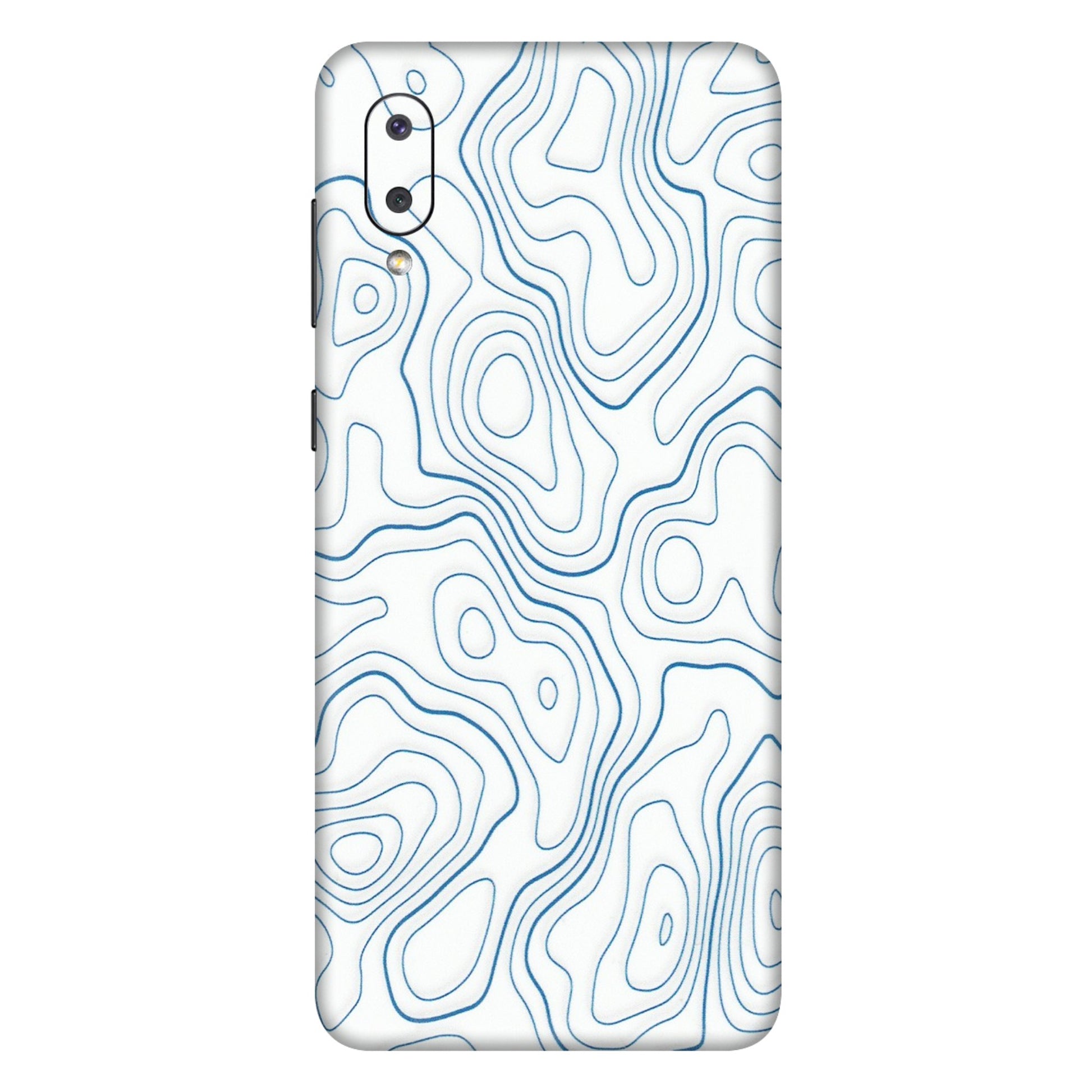 Samsung M/F/Note/Flip and C Phone Skins (All Models) - Blue And White Swirls - Matte Finish (M-139) Samsung Galaxy M02