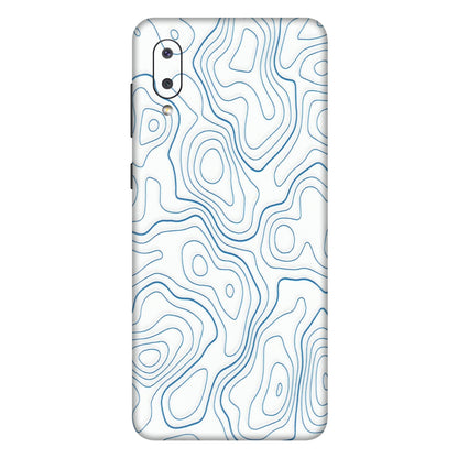 Samsung M/F/Note/Flip and C Phone Skins (All Models) - Blue And White Swirls - Matte Finish (M-139) Samsung Galaxy M02