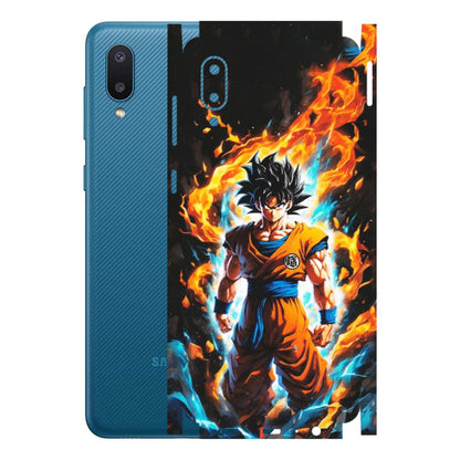 Samsung M/F/Note/Flip and C Phone Skins (All Models) - Goku Transformation Anime - Matte Finish (M-159) Samsung Galaxy M02