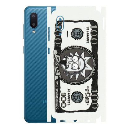 Samsung M/F/Note/Flip and C Phone Skins (All Models) - Rick And Morty Hundred Dollar Anime - Matte Finish (M-161) Samsung Galaxy M02