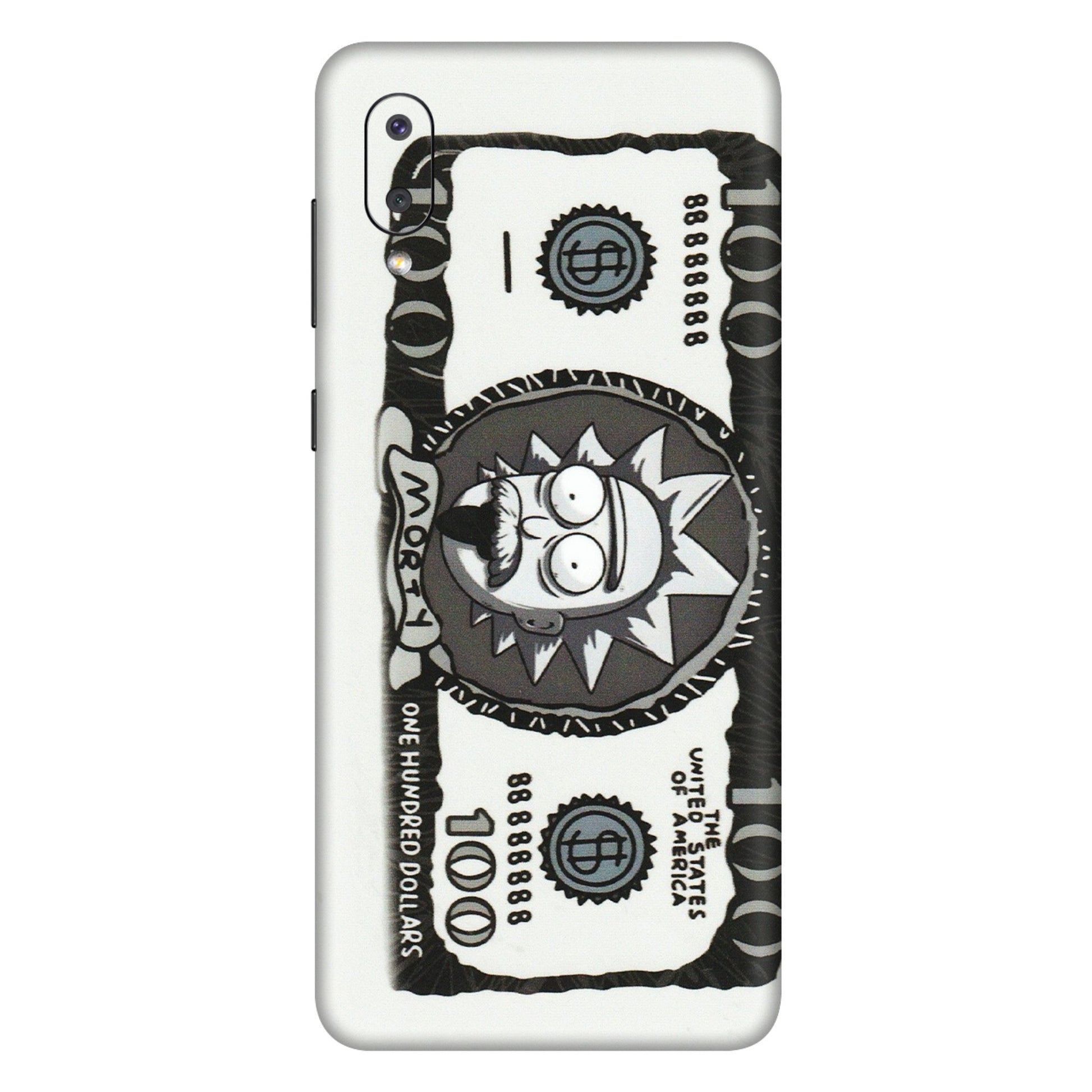 Samsung M/F/Note/Flip and C Phone Skins (All Models) - Rick And Morty Hundred Dollar Anime - Matte Finish (M-161) Samsung Galaxy M02