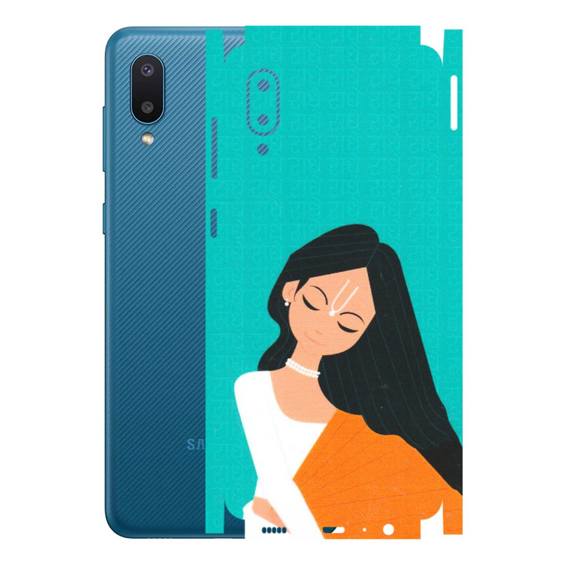 Samsung M/F/Note/Flip and C Phone Skins (All Models) - Radhe Radhe With Hindu Symbol - Matte Finish (M-164) Samsung Galaxy M02