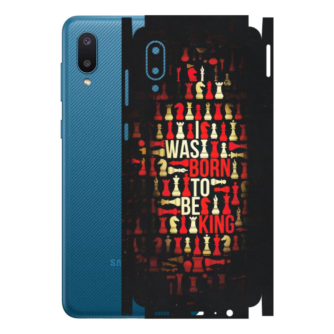 Samsung M/F/Note/Flip and C Phone Skins (All Models) - Born To Be King - Matte Finish (M-73) Samsung Galaxy M02