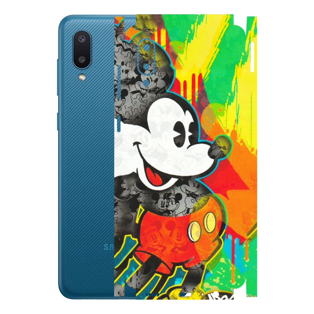 Samsung M/F/Note/Flip and C Phone Skins (All Models) - Multiple Mickey With Colourful Texture - Matte Finish (M-84) Samsung Galaxy M02