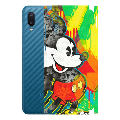 Samsung M/F/Note/Flip and C Phone Skins (All Models) - Multiple Mickey With Colourful Texture - Matte Finish (M-84) Samsung Galaxy M02