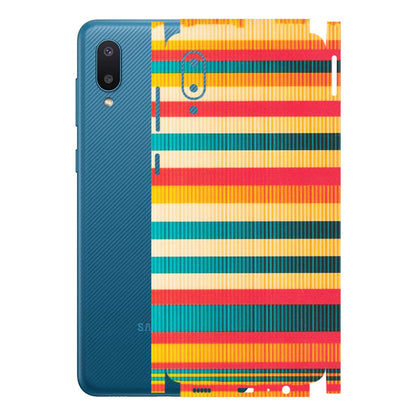 Samsung M/F/Note/Flip and C Phone Skins (All Models) - Colourful Stripes Soothing Effect - Matte Finish (M-86) Samsung Galaxy M02