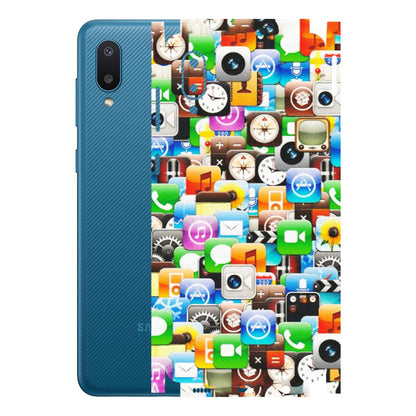 Samsung M/F/Note/Flip and C Phone Skins (All Models) - All Apple Icons - Matte Finish (M-93) Samsung Galaxy M02