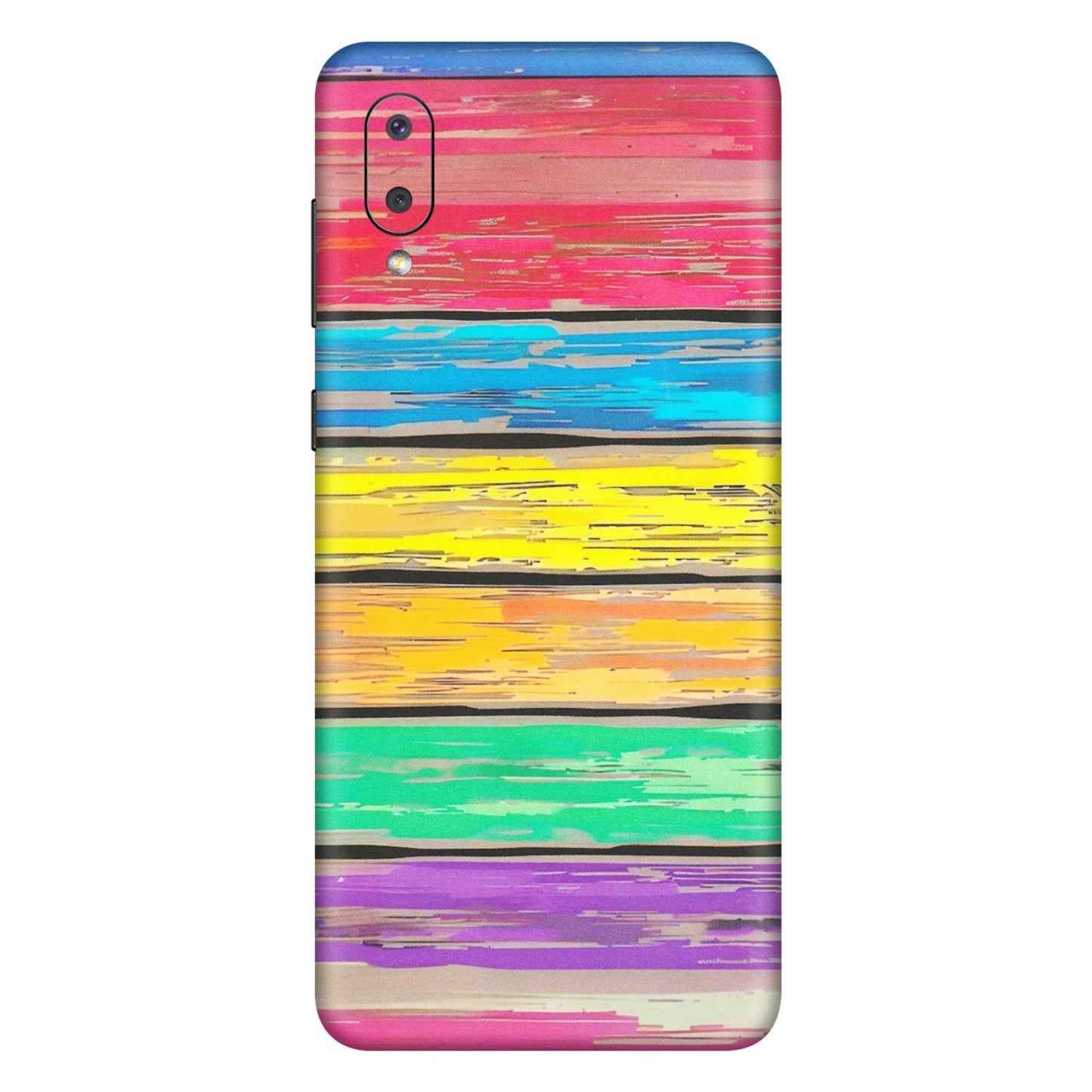 Samsung M/F/Note/Flip and C Phone Skins (All Models) - Multi Colour Wooden Wall - Matte Finish (M-96) Samsung Galaxy M02