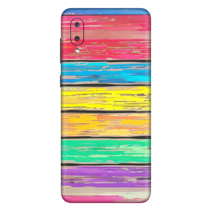 Samsung M/F/Note/Flip and C Phone Skins (All Models) - Multi Colour Wooden Wall - Matte Finish (M-96) Samsung Galaxy M02