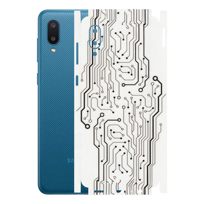 Samsung M/F/Note/Flip and C Phone Skins (All Models) - Tech Circuits - Transparent Finish (T-03) Samsung Galaxy M02
