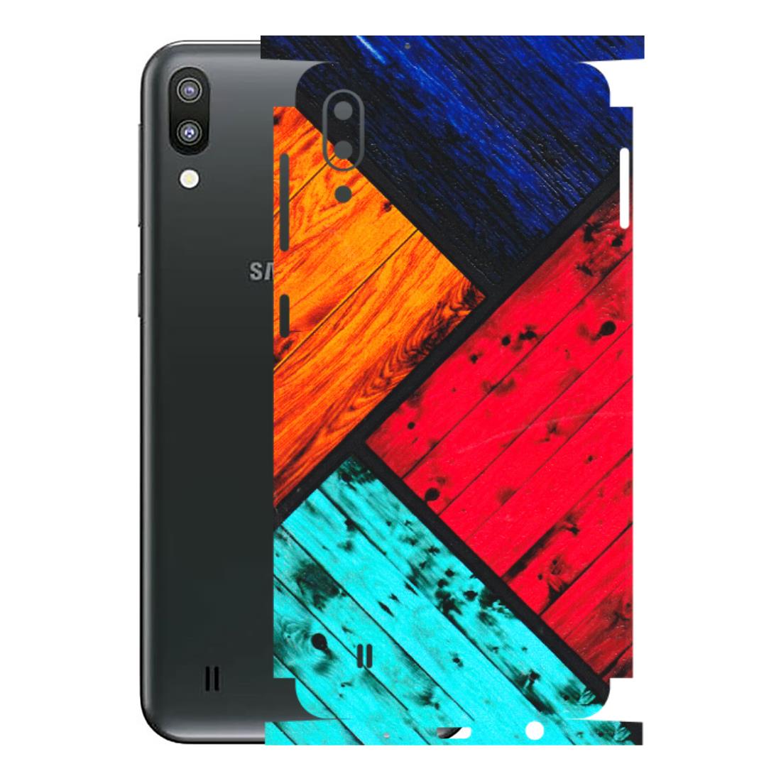 Samsung M/F/Note/Flip and C Phone Skins (All Models) - Colourful Wood Panels Abstract - 3D Embossed Finish (L-09) Samsung Galaxy M10