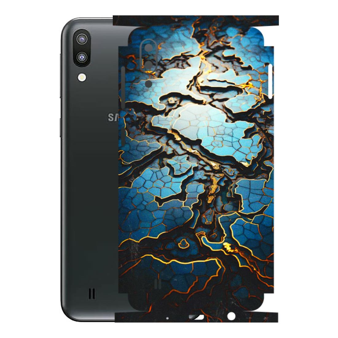 Samsung M/F/Note/Flip and C Phone Skins (All Models) - Blue Gold Abstract - 3D Embossed Finish (L-11) Samsung Galaxy M10