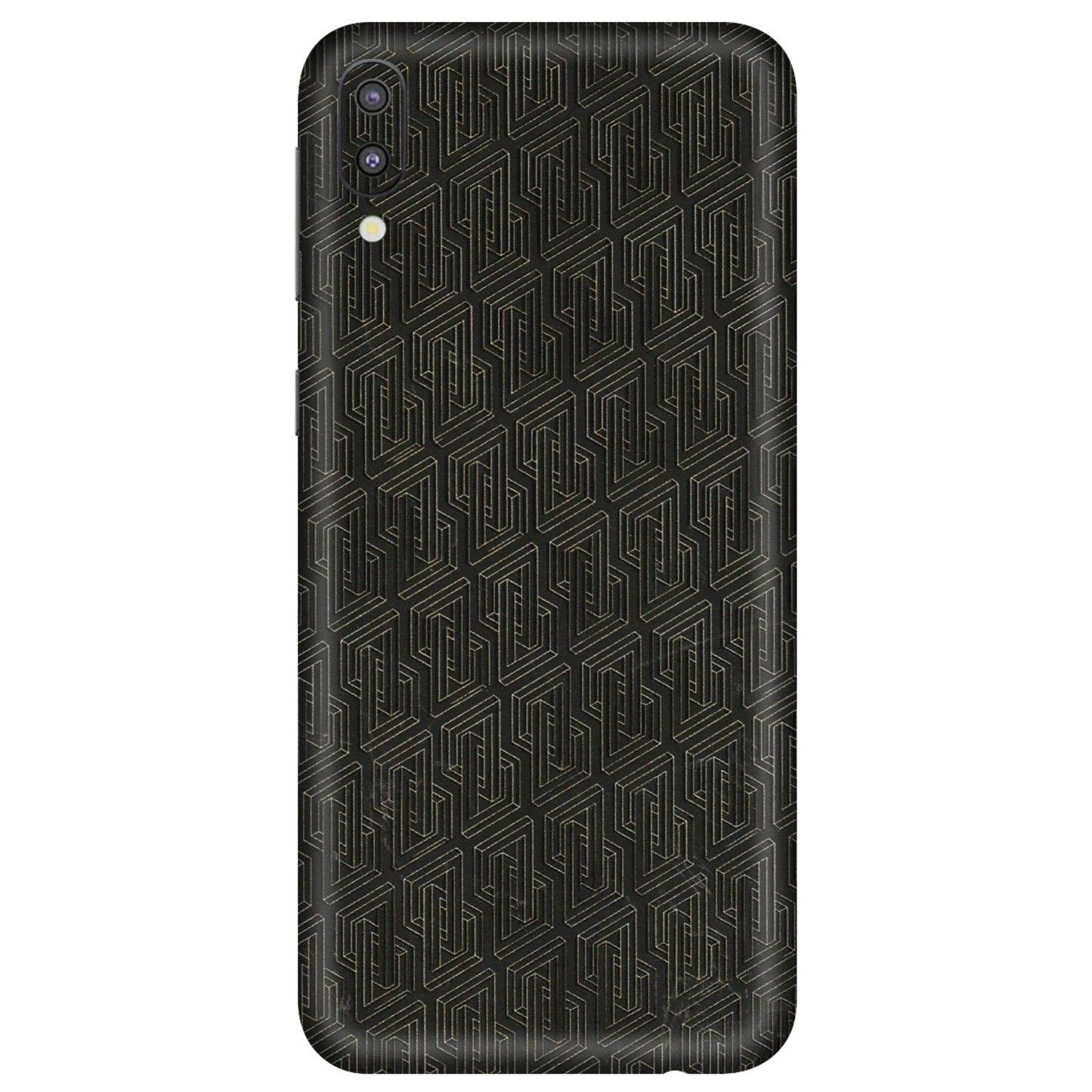 Samsung M/F/Note/Flip and C Phone Skins (All Models) - Black Abstract Pattern - 3D Embossed Finish (L-117) Samsung Galaxy M10