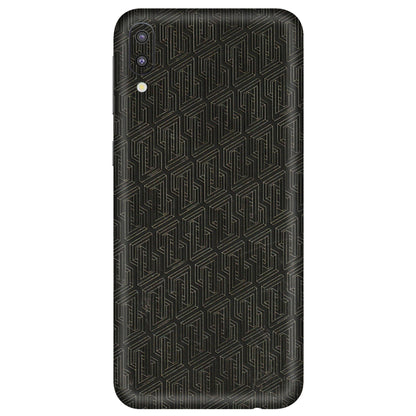 Samsung M/F/Note/Flip and C Phone Skins (All Models) - Black Abstract Pattern - 3D Embossed Finish (L-117) Samsung Galaxy M10