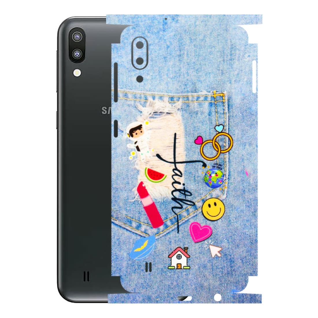 Samsung M/F/Note/Flip and C Phone Skins (All Models) - Denim Jeans Pocket - 3D Embossed Finish (L-134) Samsung Galaxy M10