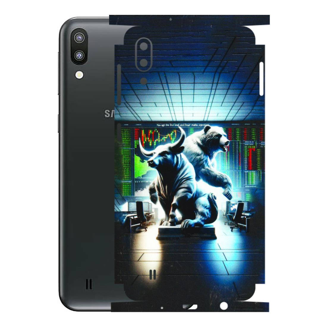 Samsung M/F/Note/Flip and C Phone Skins (All Models) - Stock Market Sensex Bear vs Bulls - 3D Embossed Finish (L-15) Samsung Galaxy M10