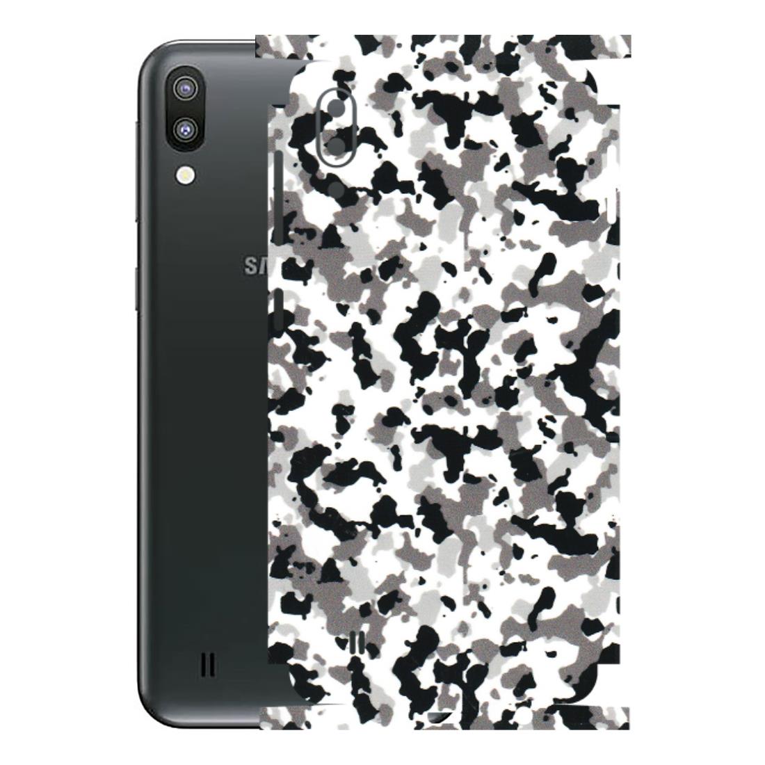 Samsung M/F/Note/Flip and C Phone Skins (All Models) - White Black Camouflage - 3D Embossed Finish (L-18) Samsung Galaxy M10