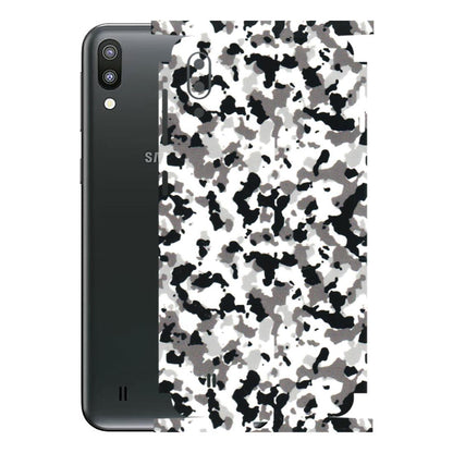 Samsung M/F/Note/Flip and C Phone Skins (All Models) - White Black Camouflage - 3D Embossed Finish (L-18) Samsung Galaxy M10