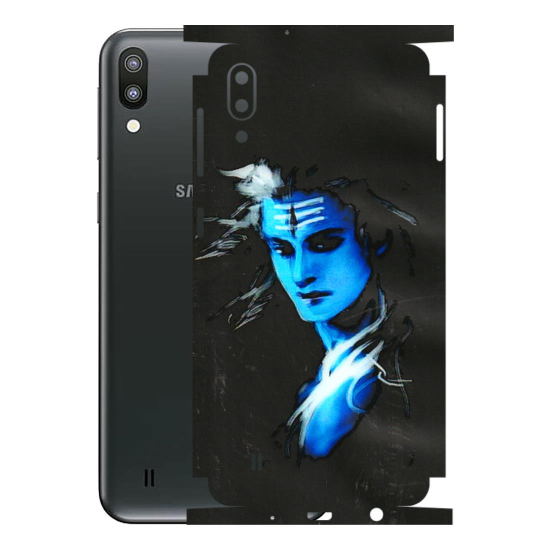 Samsung M/F/Note/Flip and C Phone Skins (All Models) - Har Har Mahadev Blue/Black - 3D Embossed Finish (L-185) Samsung Galaxy M10