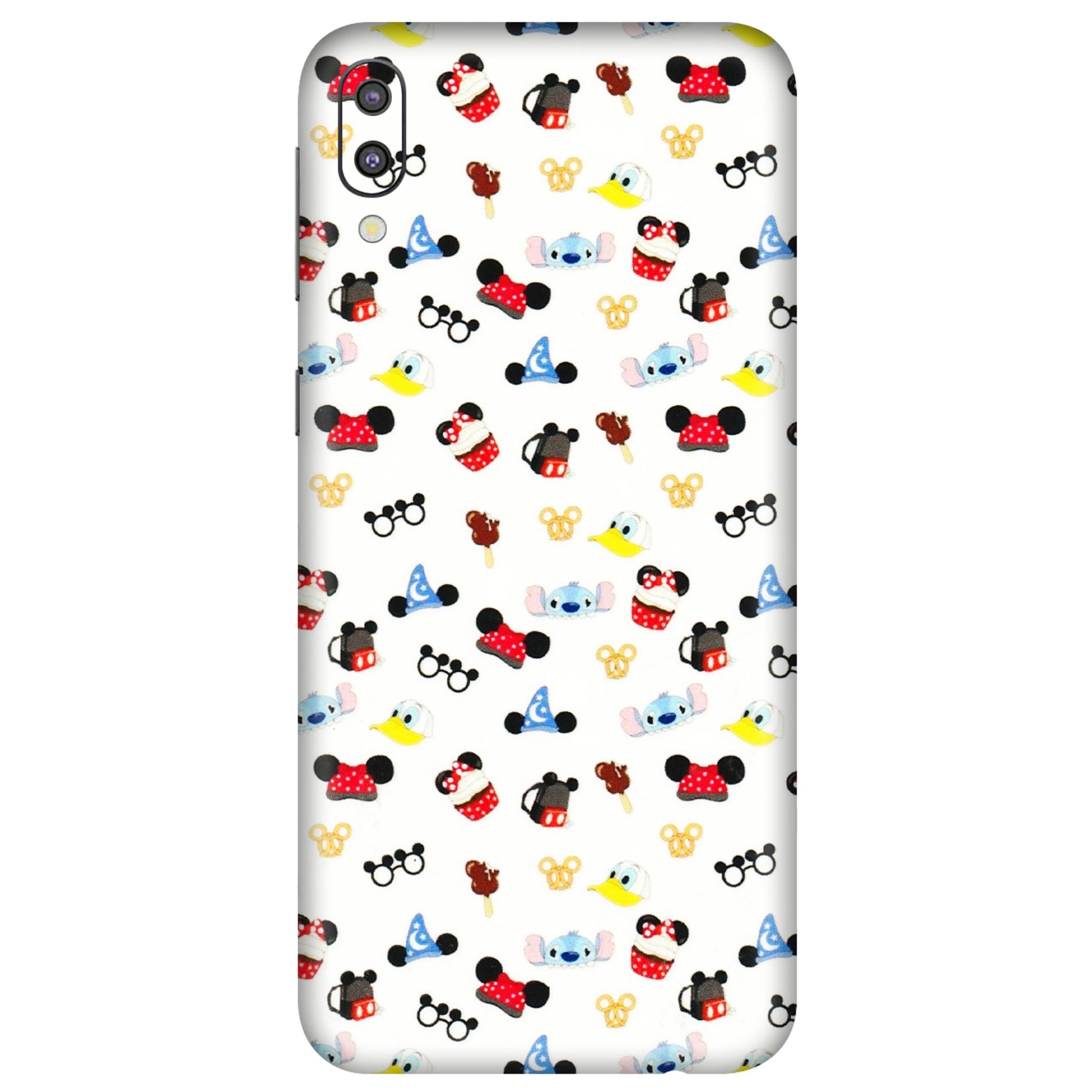 Samsung M/F/Note/Flip and C Phone Skins (All Models) - Minnie Mouse & Donald Doodles s - 3D Embossed Finish (L-194) Samsung Galaxy M10