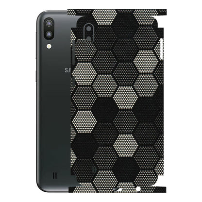 Samsung M/F/Note/Flip and C Phone Skins (All Models) - Black & White Dotted Honeycomb Texture - 3D Embossed Finish (L-202) Samsung Galaxy M10