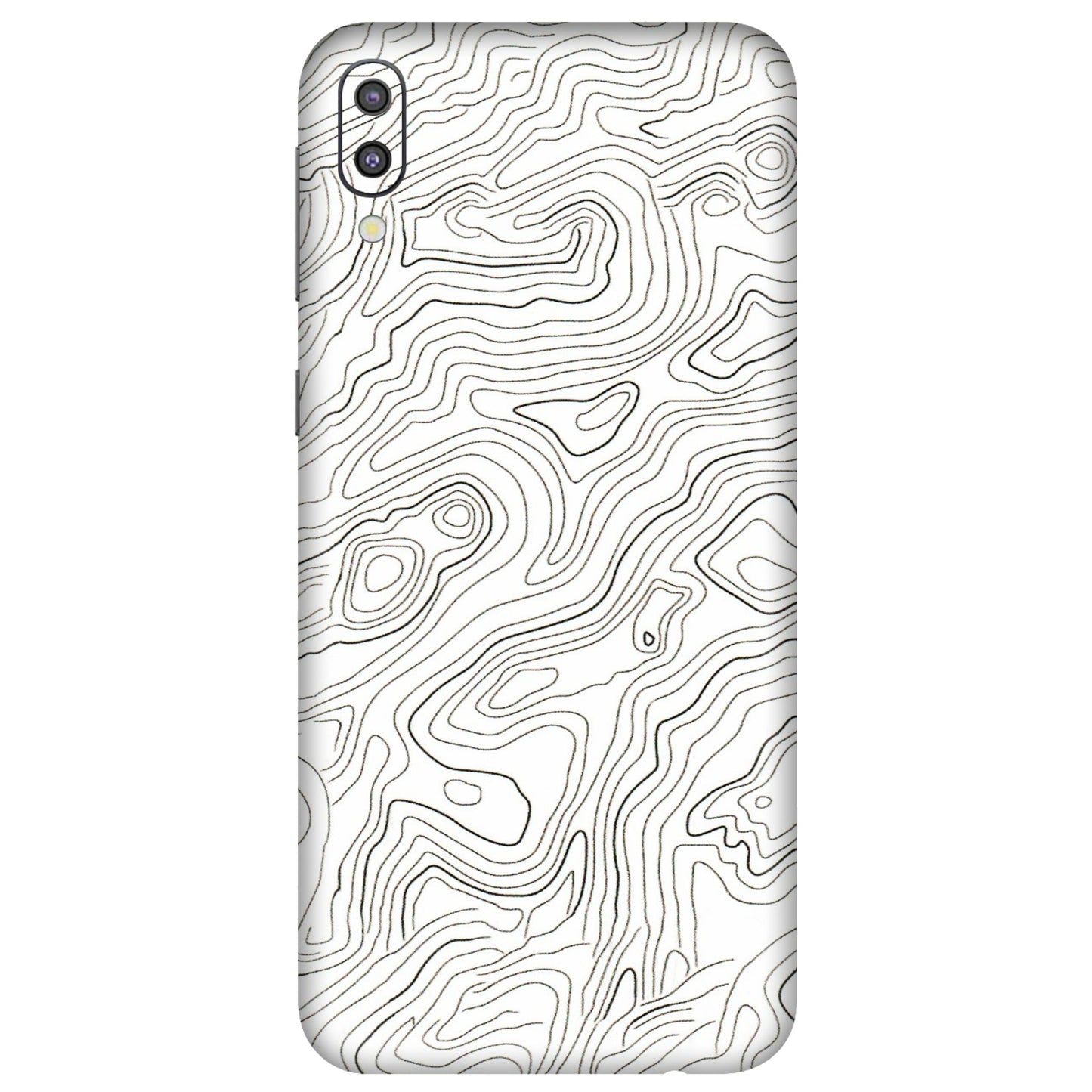 Samsung M/F/Note/Flip and C Phone Skins (All Models) - White Black Swirls - 3D Embossed Finish (L-219) Samsung Galaxy M10