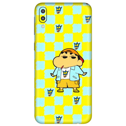 Samsung M/F/Note/Flip and C Phone Skins (All Models) - Yellow Blue Shinchan Cute - 3D Embossed Finish (L-221) Samsung Galaxy M10