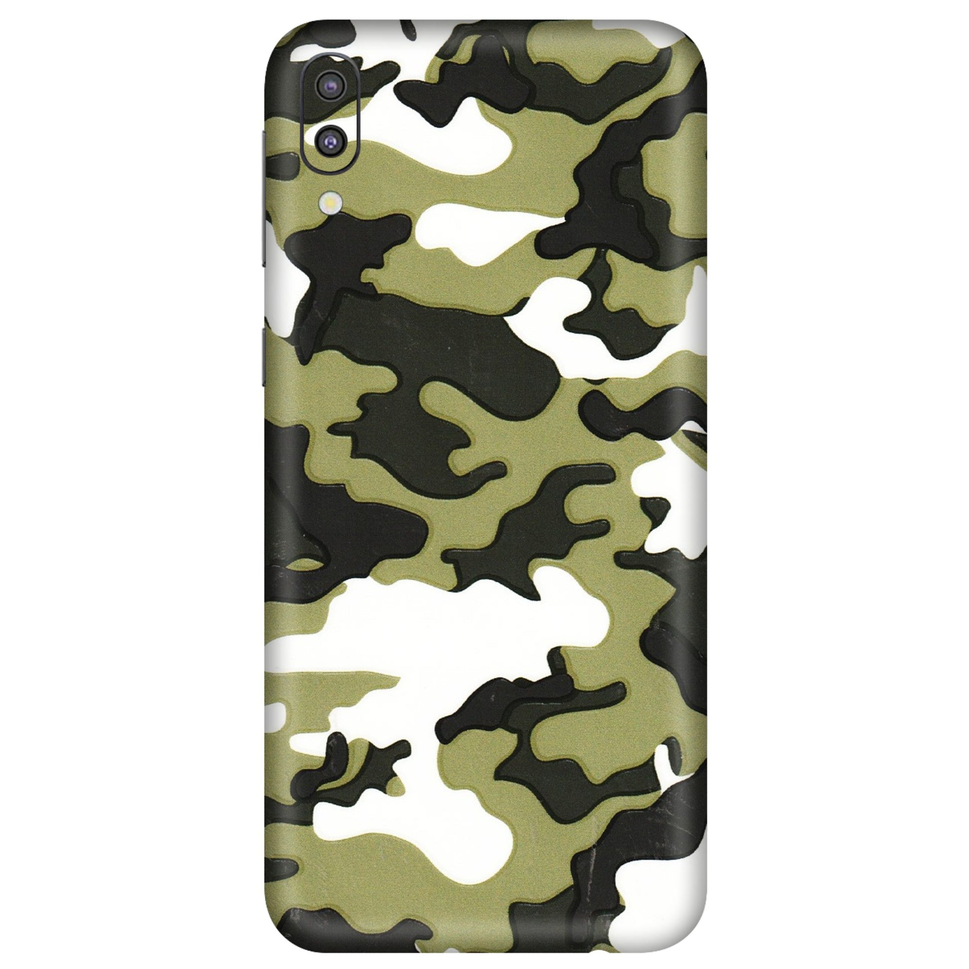 Samsung M/F/Note/Flip and C Phone Skins (All Models) - Camouflages White And Green - 3D Embossed Finish (L-243) Samsung Galaxy M10