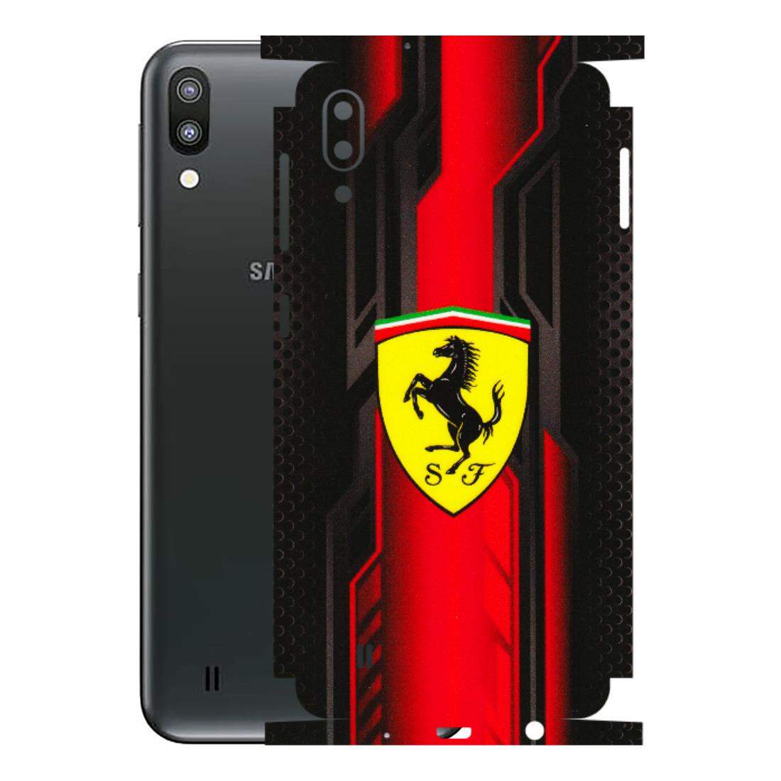Samsung M/F/Note/Flip and C Phone Skins (All Models) - Black Ferrari Logo - 3D Embossed Finish (L-253) Samsung Galaxy M10