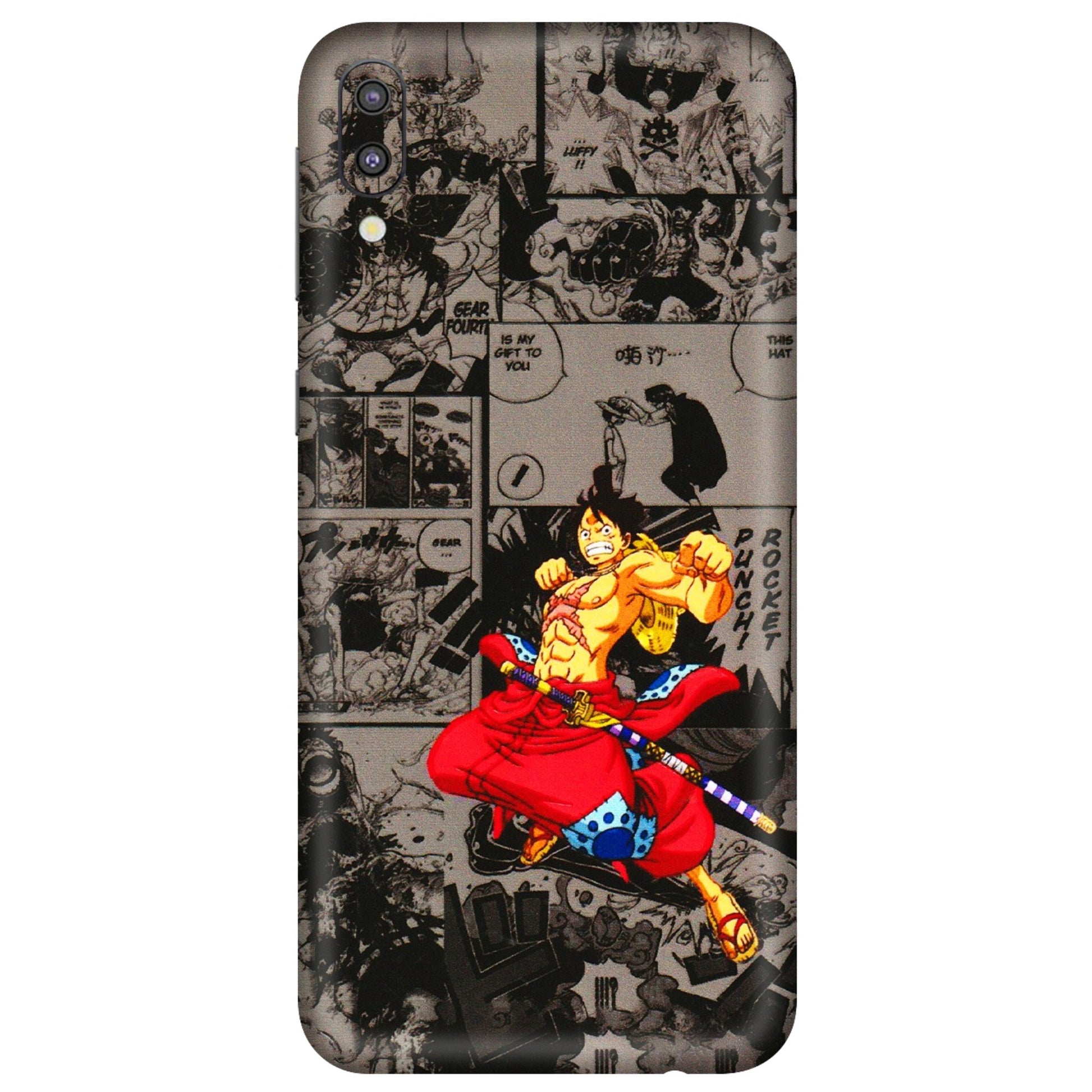 Samsung M/F/Note/Flip and C Phone Skins (All Models) - One Piece Rocket Punch Manga - 3D Embossed Finish (L-25) Samsung Galaxy M10
