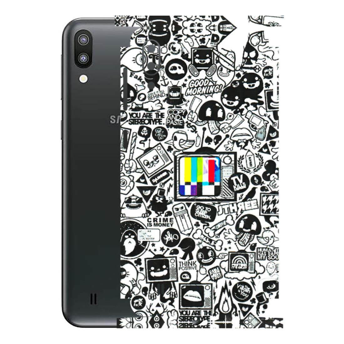 Samsung M/F/Note/Flip and C Phone Skins (All Models) - Doodles Positive Art - 3D Embossed Finish (L-263) Samsung Galaxy M10