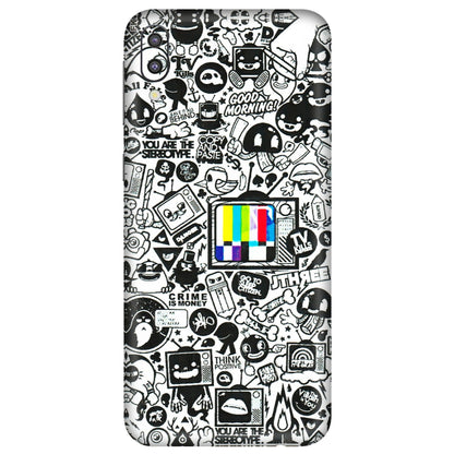 Samsung M/F/Note/Flip and C Phone Skins (All Models) - Doodles Positive Art - 3D Embossed Finish (L-263) Samsung Galaxy M10