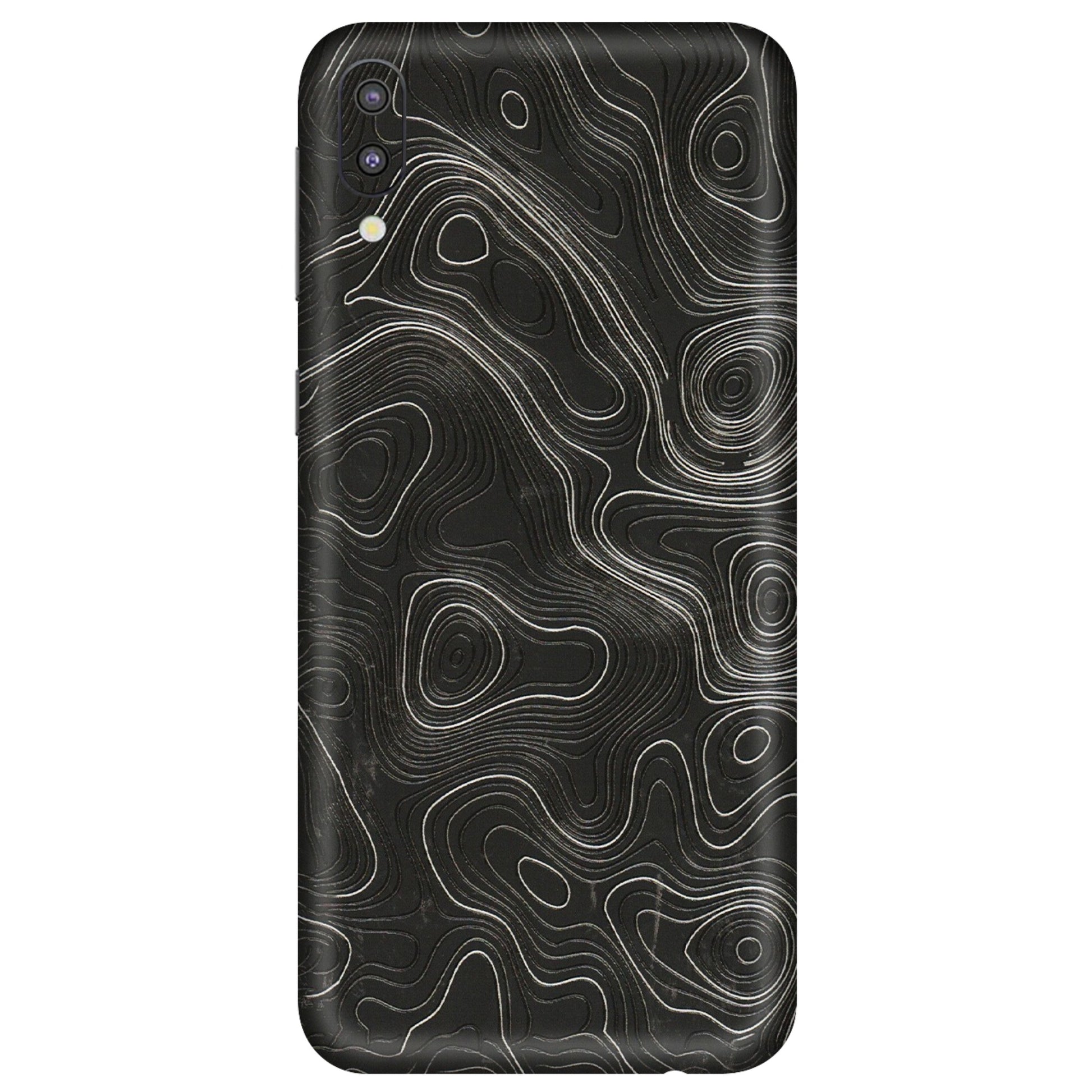 Samsung M/F/Note/Flip and C Phone Skins (All Models) - Abstract White Line Map - 3D Embossed Finish (L-269) Samsung Galaxy M10