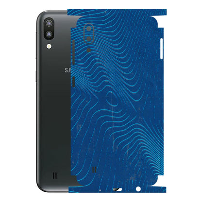 Samsung M/F/Note/Flip and C Phone Skins (All Models) - Abstract Blue Line Map - 3D Embossed Finish (L-272) Samsung Galaxy M10