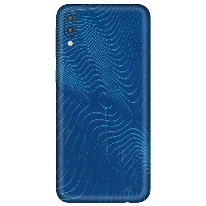 Samsung M/F/Note/Flip and C Phone Skins (All Models) - Abstract Blue Line Map - 3D Embossed Finish (L-272) Samsung Galaxy M10