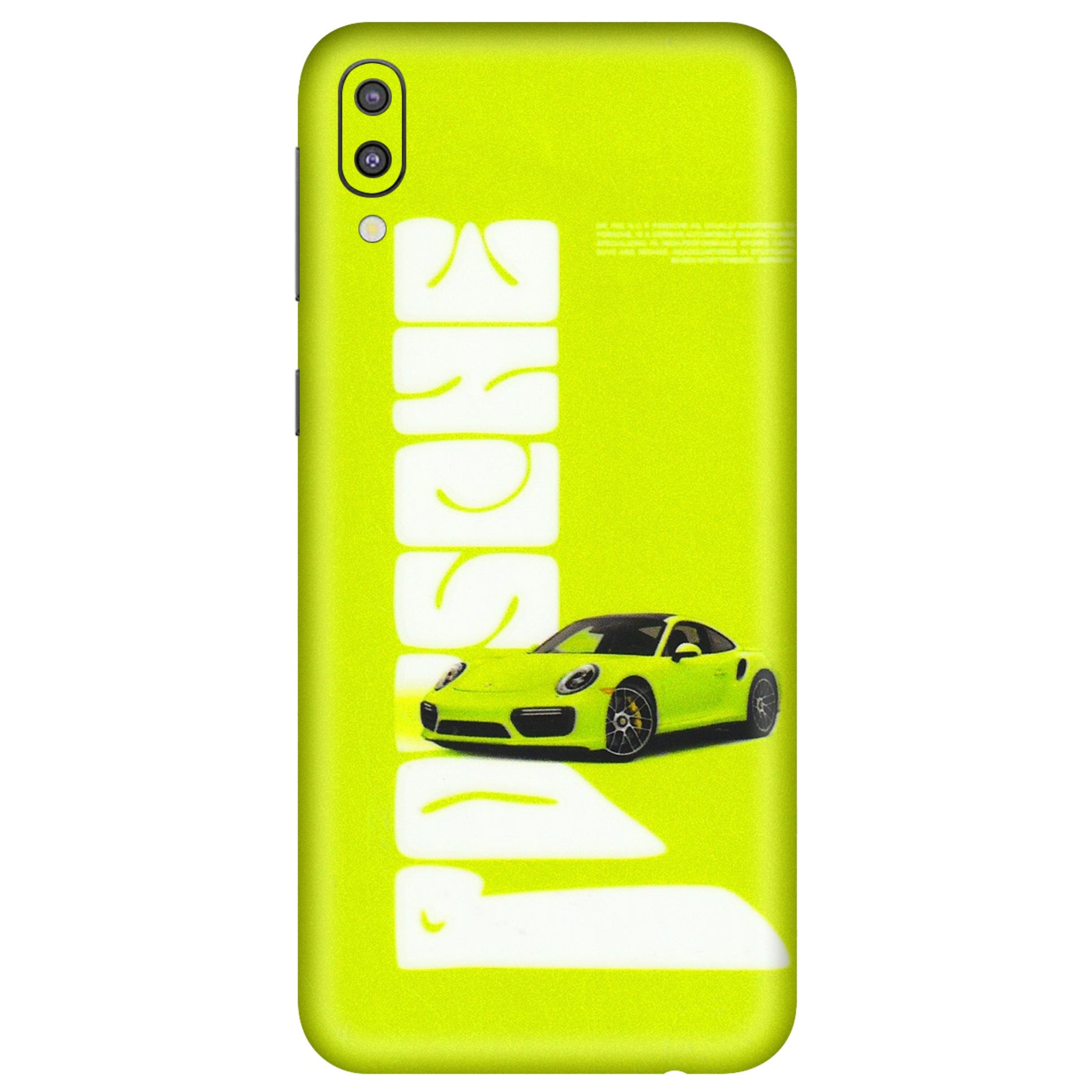 Samsung M/F/Note/Flip and C Phone Skins (All Models) - Lime Green Porche - 3D Embossed Finish (L-30) Samsung Galaxy M10
